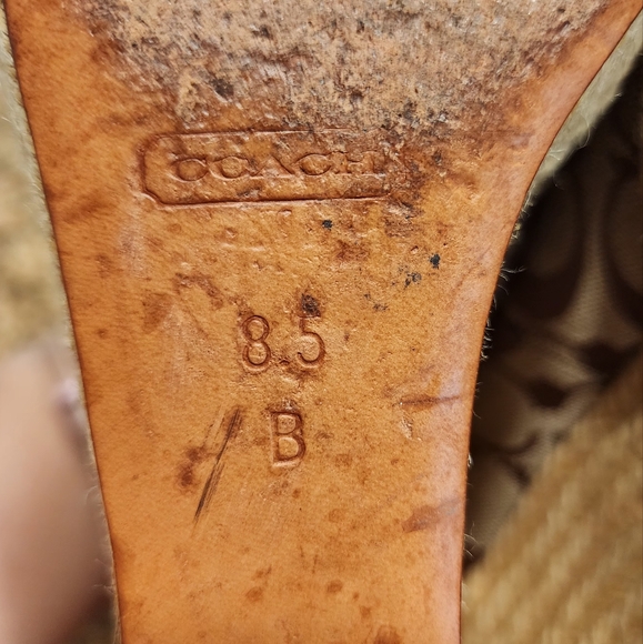 COACH "Milan" Monogram "C" Canvas Peep-Toe Wedge Espadrilles - Size 8.5 - Picture 8 of 8